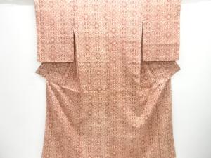 松皮菱に抽象花模様小紋着物